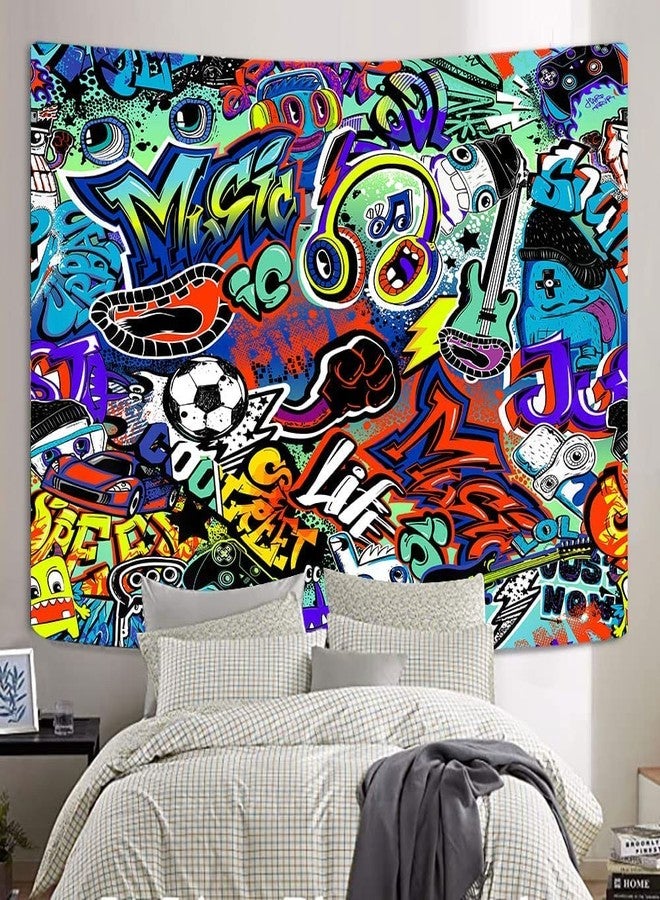 GOAOK Modern Street Graffiti Tapestry, Creative Urban Street Music Hip Hop Art for Teen Boys & Girls, Aesthetic Wall Hanging for Bedroom or College Dorm - 80"X60" - Image 5